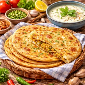 aloo ka paratha and mint raita