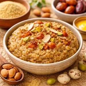 golden foxtail millet badam halwa