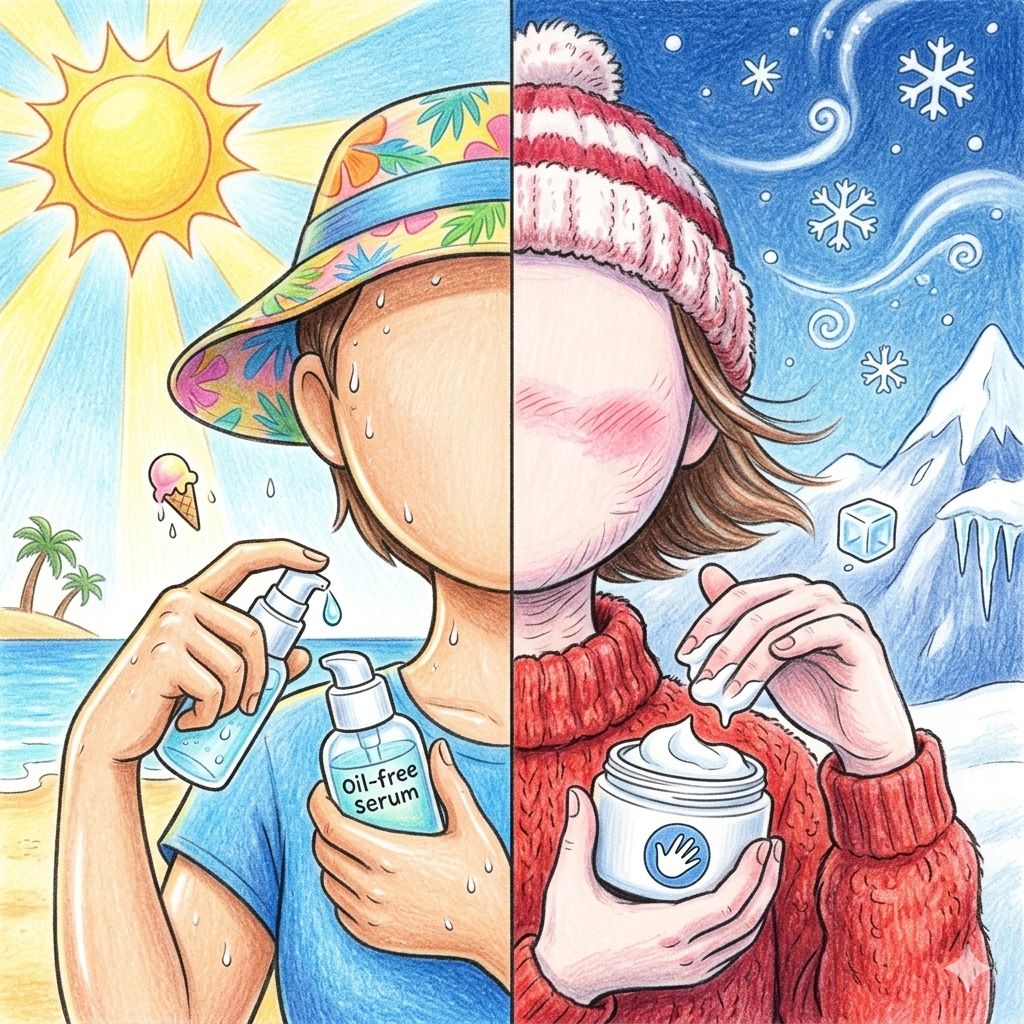summer, winter, skincare